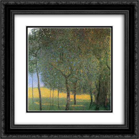 Fruit Trees 20x20 Black Ornate Wood Framed Art Print Poster with Double Matting by Klimt, Gustav