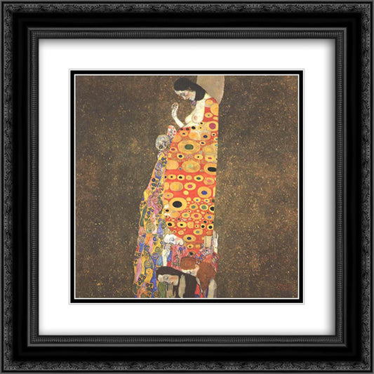 Hope II 20x20 Black Ornate Wood Framed Art Print Poster with Double Matting by Klimt, Gustav