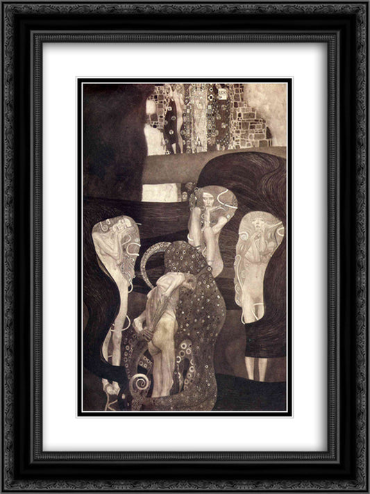 Jurisprudence (final state) 18x24 Black Ornate Wood Framed Art Print Poster with Double Matting by Klimt, Gustav