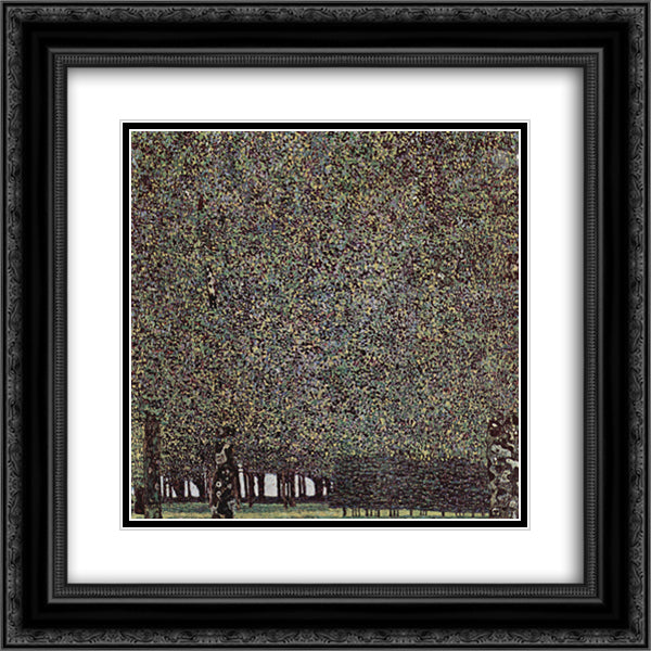 Park 20x20 Black Ornate Wood Framed Art Print Poster with Double Matting by Klimt, Gustav