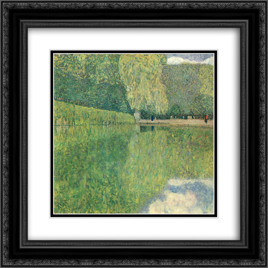 Park of Schonbrunn 20x20 Black Ornate Wood Framed Art Print Poster with Double Matting by Klimt, Gustav