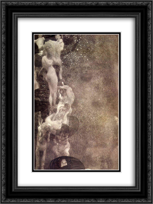 Philosophy (final state) 18x24 Black Ornate Wood Framed Art Print Poster with Double Matting by Klimt, Gustav