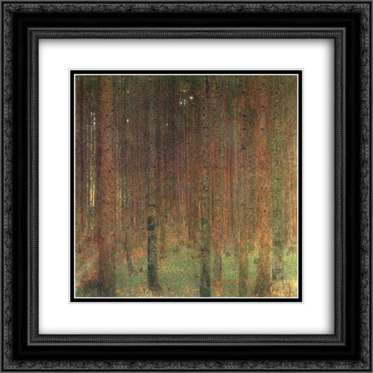 Pine Forest II 20x20 Black Ornate Wood Framed Art Print Poster with Double Matting by Klimt, Gustav