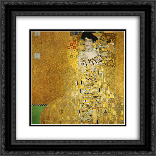 Portrait of Adele Bloch-Bauer I 20x20 Black Ornate Wood Framed Art Print Poster with Double Matting by Klimt, Gustav