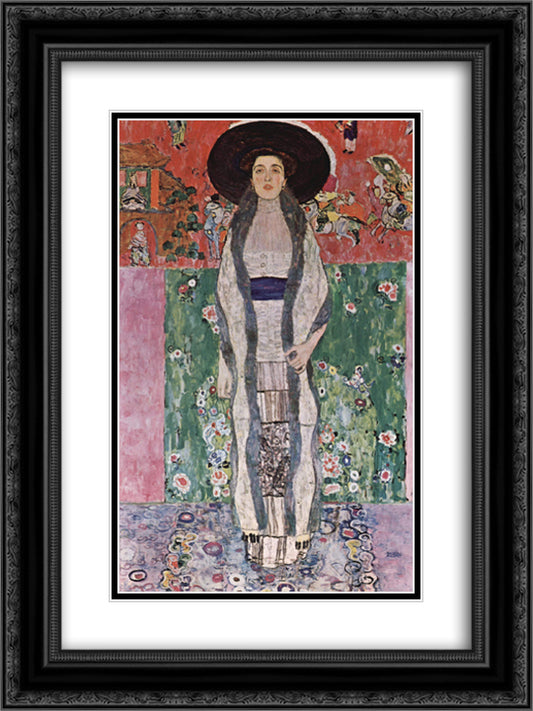 Portrait of Adele Bloch-Bauer II 18x24 Black Ornate Wood Framed Art Print Poster with Double Matting by Klimt, Gustav