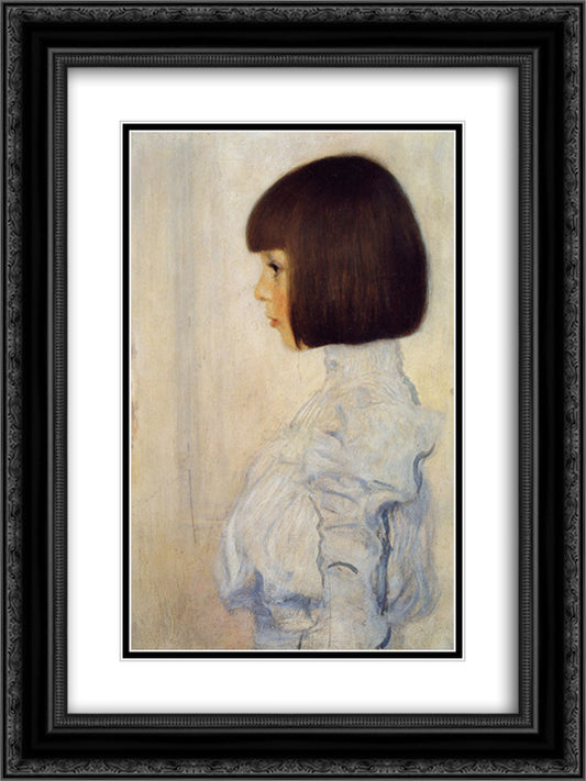 Portrait of Helene Klimt 18x24 Black Ornate Wood Framed Art Print Poster with Double Matting by Klimt, Gustav