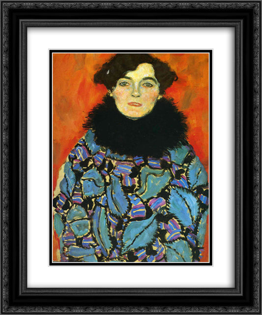 Portrait of Johanna Staude 20x24 Black Ornate Wood Framed Art Print Poster with Double Matting by Klimt, Gustav