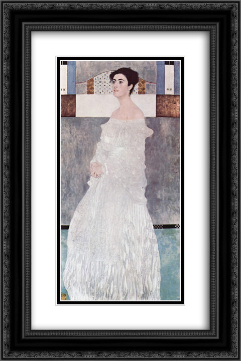 Portrait of Margaret Stonborough-Wittgenstein 16x24 Black Ornate Wood Framed Art Print Poster with Double Matting by Klimt, Gustav