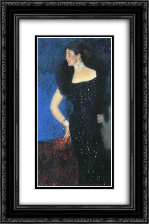 Portrait of Rose von Rosthorn-Friedmann 16x24 Black Ornate Wood Framed Art Print Poster with Double Matting by Klimt, Gustav