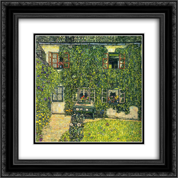 The House of Guardaboschi 20x20 Black Ornate Wood Framed Art Print Poster with Double Matting by Klimt, Gustav
