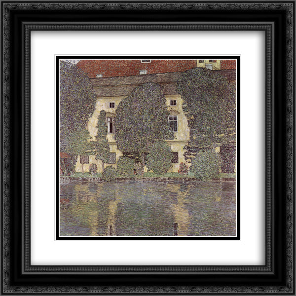 The Schloss Kammer on the Attersee, III 20x20 Black Ornate Wood Framed Art Print Poster with Double Matting by Klimt, Gustav
