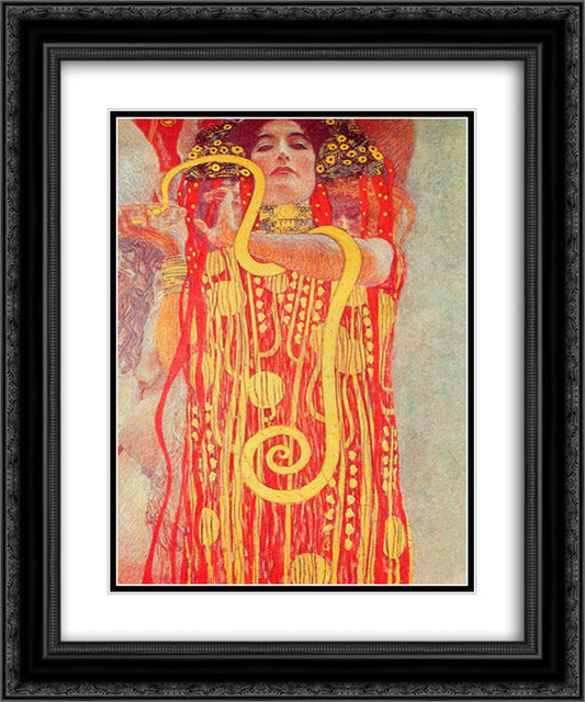 University of Vienna Ceiling Paintings (Medicine), detail showing Hygieia 20x24 Black Ornate Wood Framed Art Print Poster with Double Matting by Klimt, Gustav