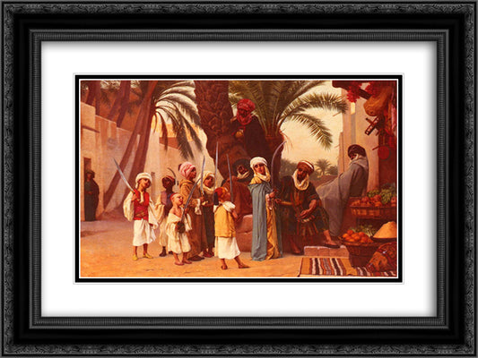 A Tale of 1001 Nights 24x18 Black Ornate Wood Framed Art Print Poster with Double Matting by Boulanger, Gustave
