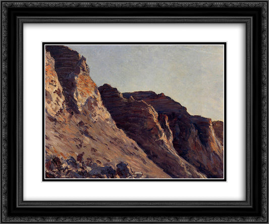 Cliff at Villers sur Me 24x20 Black Ornate Wood Framed Art Print Poster with Double Matting by Caillebotte, Gustave