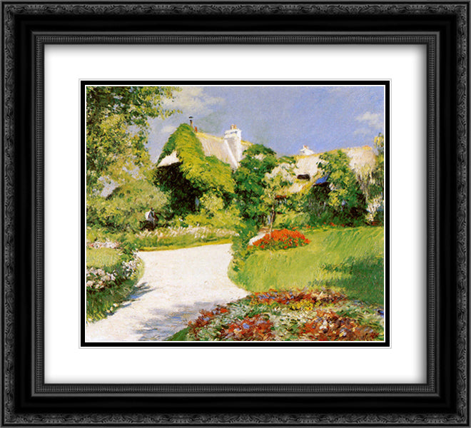 Farmer's House in Trouville 22x20 Black Ornate Wood Framed Art Print Poster with Double Matting by Caillebotte, Gustave