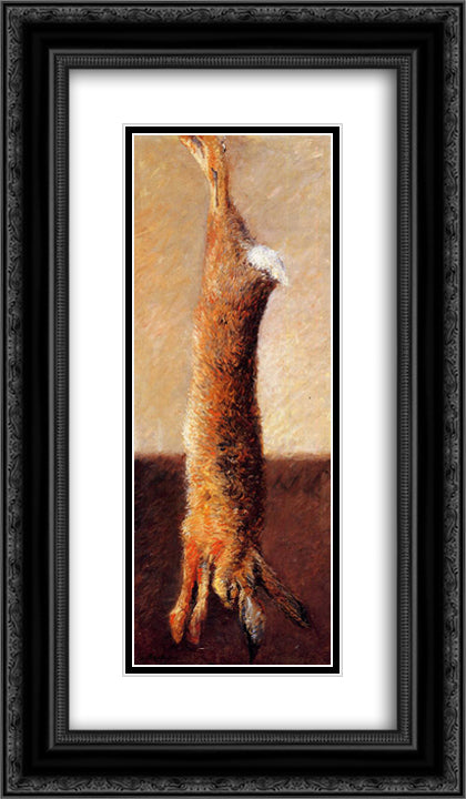 Hare 14x24 Black Ornate Wood Framed Art Print Poster with Double Matting by Caillebotte, Gustave