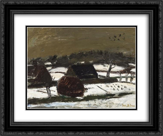 Dark snow 24x20 Black Ornate Wood Framed Art Print Poster with Double Matting by Smet, Gustave de