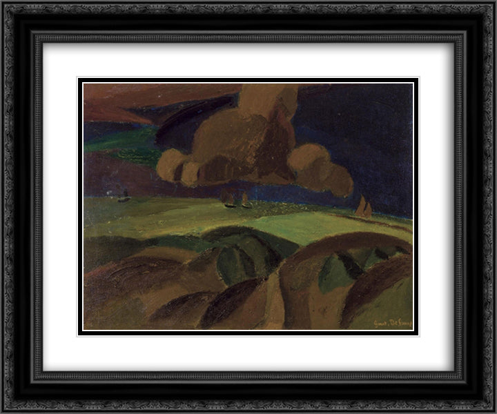 Landscape 24x20 Black Ornate Wood Framed Art Print Poster with Double Matting by Smet, Gustave de