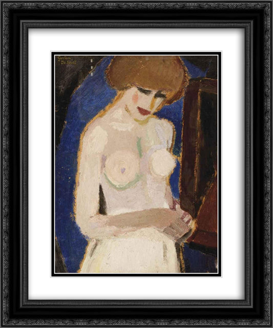 Torse de femme 20x24 Black Ornate Wood Framed Art Print Poster with Double Matting by Smet, Gustave de