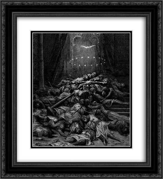 A Celestial Light 20x22 Black Ornate Wood Framed Art Print Poster with Double Matting by Dore, Gustave