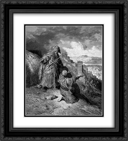 An Enemy of the Crusaders 20x22 Black Ornate Wood Framed Art Print Poster with Double Matting by Dore, Gustave