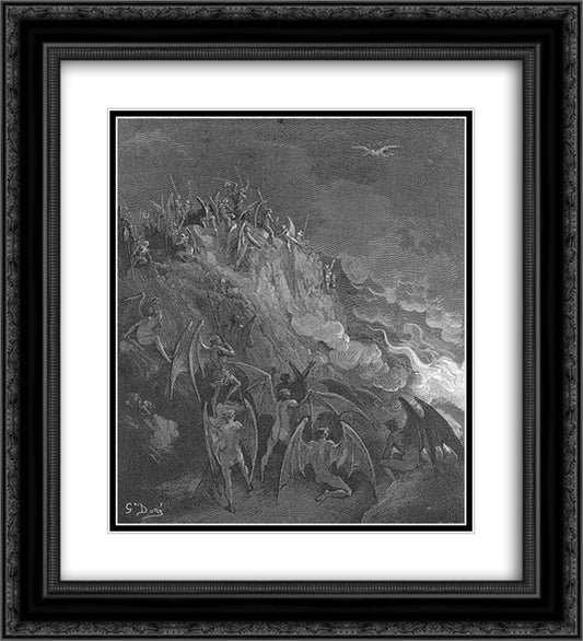 And now expecting Each hour their great adventurer, from the search Of foreign worlds 20x22 Black Ornate Wood Framed Art Print Poster with Double Matting by Dore, Gustave