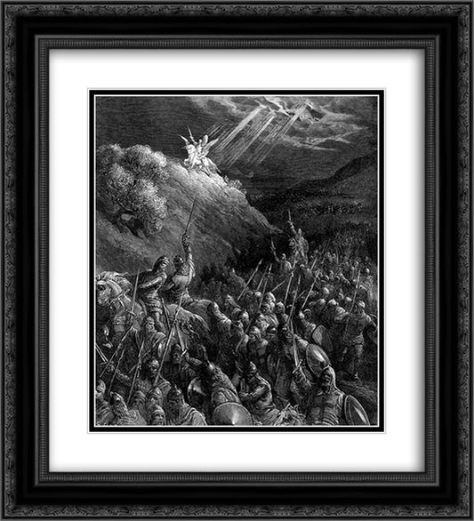 Apparition of St. George on the Mount of Olives_GustaveDore_sqs__crusades_george_mt_olives__xyz32728.gif 20x22 Black Ornate Wood Framed Art Print Poster with Double Matting by Dore, Gustave