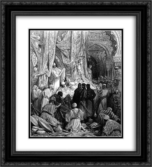 Astonishment of the Crusaders at the Wealth of the East 20x22 Black Ornate Wood Framed Art Print Poster with Double Matting by Dore, Gustave