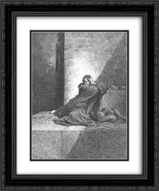 Baruch 20x24 Black Ornate Wood Framed Art Print Poster with Double Matting by Dore, Gustave