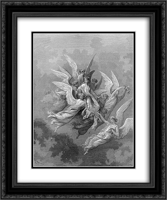 Beatrice 20x24 Black Ornate Wood Framed Art Print Poster with Double Matting by Dore, Gustave