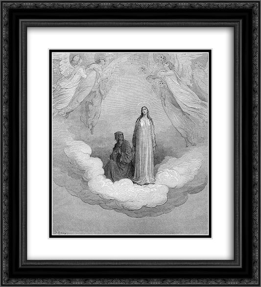 Beatrice II 20x22 Black Ornate Wood Framed Art Print Poster with Double Matting by Dore, Gustave