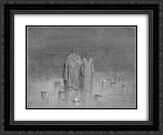 Cocytus--Traitors 24x20 Black Ornate Wood Framed Art Print Poster with Double Matting by Dore, Gustave