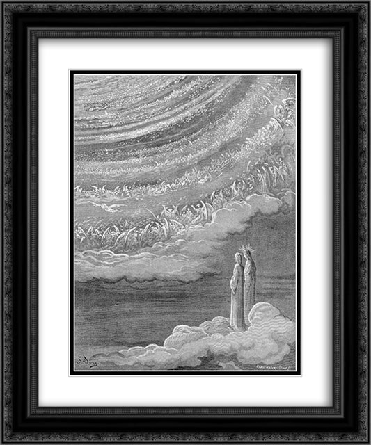 Crystalline Heaven 20x24 Black Ornate Wood Framed Art Print Poster with Double Matting by Dore, Gustave