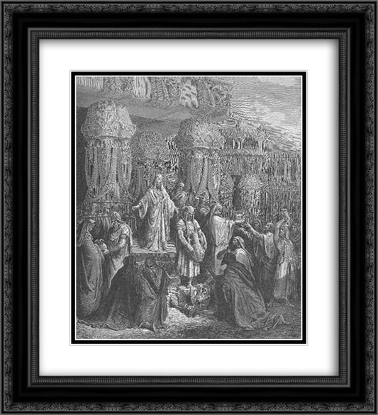 Cyrus Restoring the Vessels of the Temple 20x22 Black Ornate Wood Framed Art Print Poster with Double Matting by Dore, Gustave