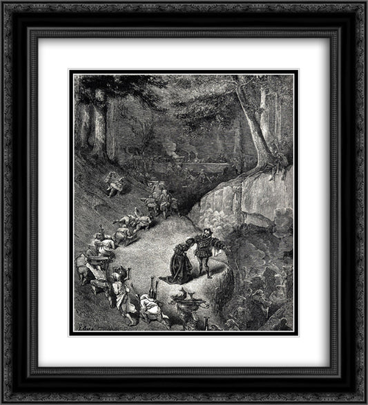 Donkeyskin 20x22 Black Ornate Wood Framed Art Print Poster with Double Matting by Dore, Gustave
