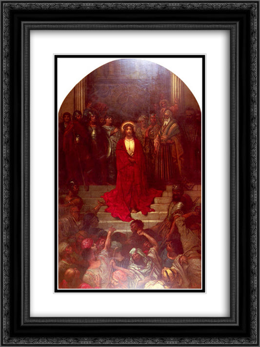 Ecce Homo 18x24 Black Ornate Wood Framed Art Print Poster with Double Matting by Dore, Gustave