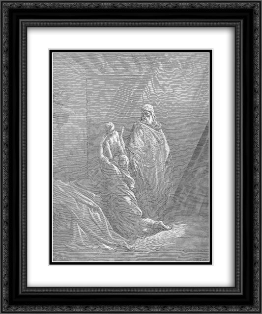 Elijah Raises the Son of the Widow of Zarephath 20x24 Black Ornate Wood Framed Art Print Poster with Double Matting by Dore, Gustave