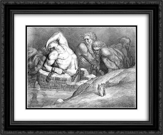 Ephialtes 24x20 Black Ornate Wood Framed Art Print Poster with Double Matting by Dore, Gustave