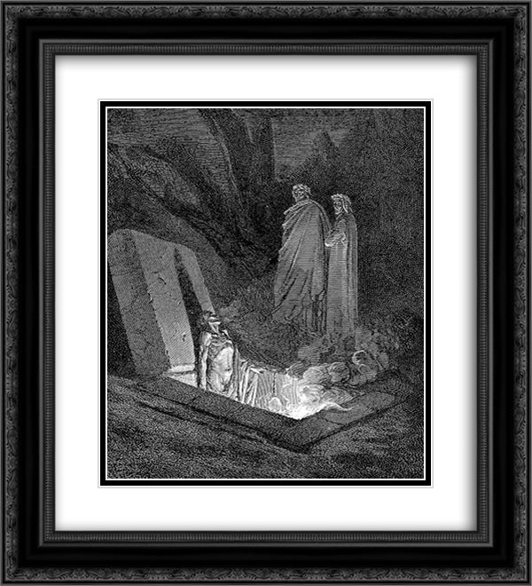 Farinata 20x22 Black Ornate Wood Framed Art Print Poster with Double Matting by Dore, Gustave