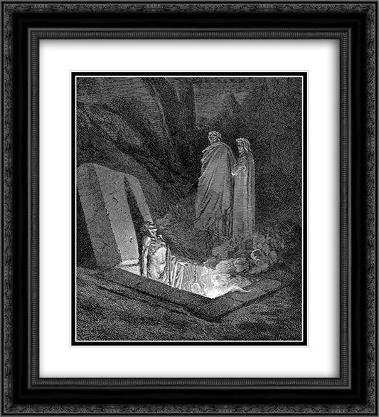 Farinata 20x22 Black Ornate Wood Framed Art Print Poster with Double Matting by Dore, Gustave