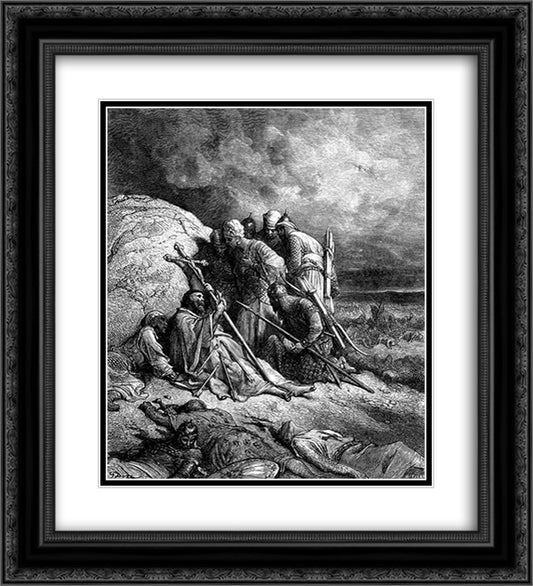 Gaining Converts 20x22 Black Ornate Wood Framed Art Print Poster with Double Matting by Dore, Gustave
