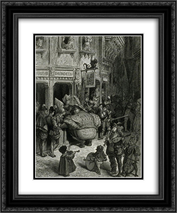 Gargantua 20x24 Black Ornate Wood Framed Art Print Poster with Double Matting by Dore, Gustave