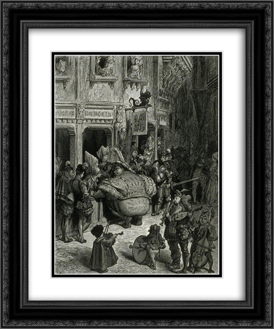 Gargantua 20x24 Black Ornate Wood Framed Art Print Poster with Double Matting by Dore, Gustave
