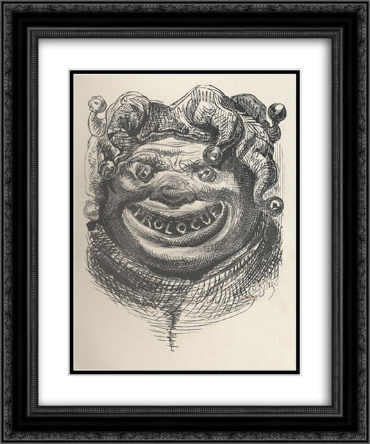 Gargantua and Pantagruel 20x24 Black Ornate Wood Framed Art Print Poster with Double Matting by Dore, Gustave