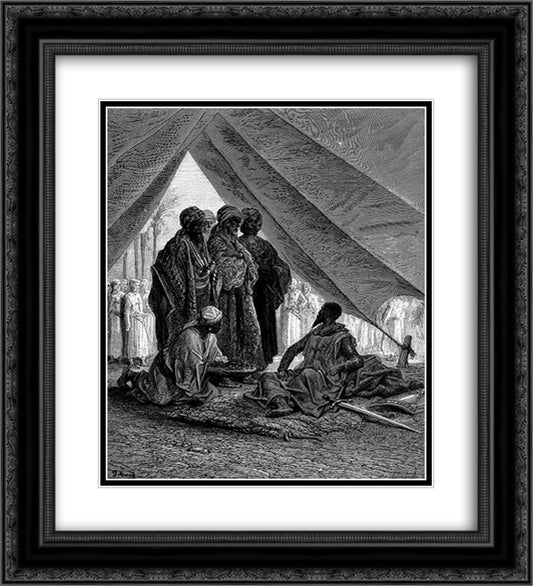 Godfrey Imposes Tributes Upon Emirs_GustaveDore_sqs__crusades_godfrey_imposes_tributes__xyz32732.gif 20x22 Black Ornate Wood Framed Art Print Poster with Double Matting by Dore, Gustave