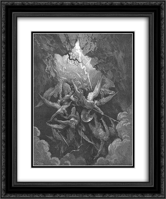 Hell at last, Yawning, received them whole 20x24 Black Ornate Wood Framed Art Print Poster with Double Matting by Dore, Gustave