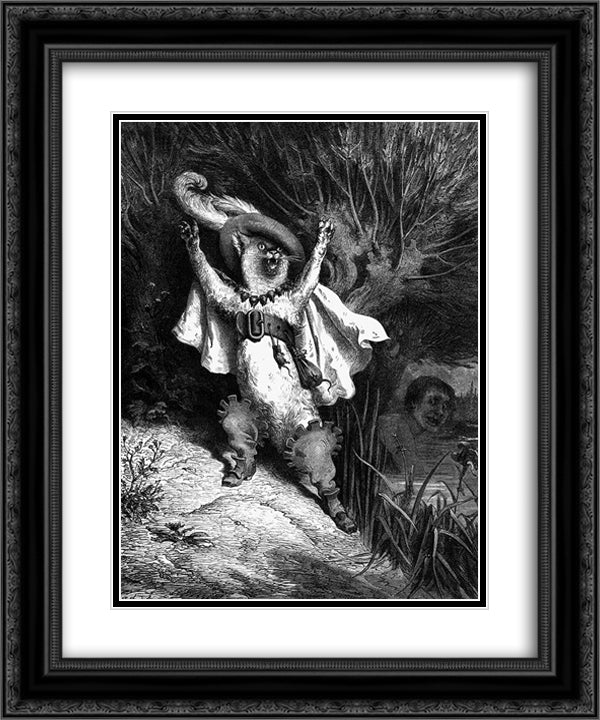 Help! The Marquis Of Carabas Is Drowning! 20x24 Black Ornate Wood Framed Art Print Poster with Double Matting by Dore, Gustave