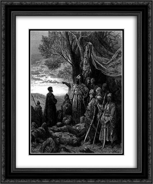 Ilghazy Gives Gauthier His Life 20x24 Black Ornate Wood Framed Art Print Poster with Double Matting by Dore, Gustave