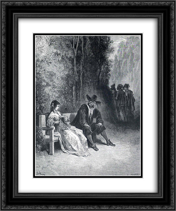 Illustration for The Girl 20x24 Black Ornate Wood Framed Art Print Poster with Double Matting by Dore, Gustave