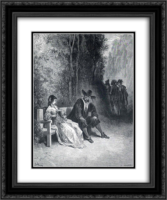 Illustration for The Girl 20x24 Black Ornate Wood Framed Art Print Poster with Double Matting by Dore, Gustave